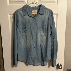Design by Olivia denim long sleeve shirt